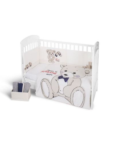 Спален комплект 2 части за бебешко креватче KikkaBoo Teddy Bear - EU style,  60 x 120 cm - 1
