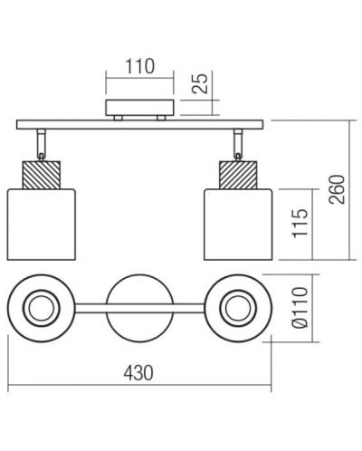 Спот Smarter - Hansen 04-528, IP20, 240V, Е27, 2x42W, черен мат - 2