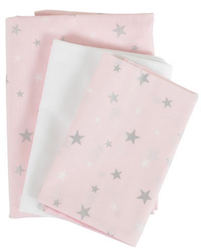 Спален комплект от 3 части Hugzzz - Nook, 120 х 60 cm, Pink stars - 1