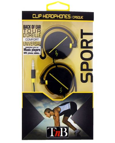 Спортни слушалки T'nB - Sport Clip, черни/жълти - 3