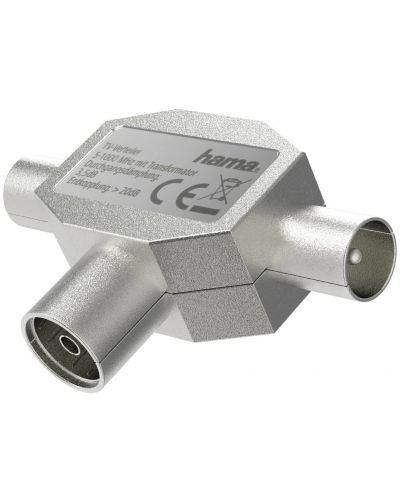 Сплитер за коаксиален кабел Hama - 205236, сив - 1