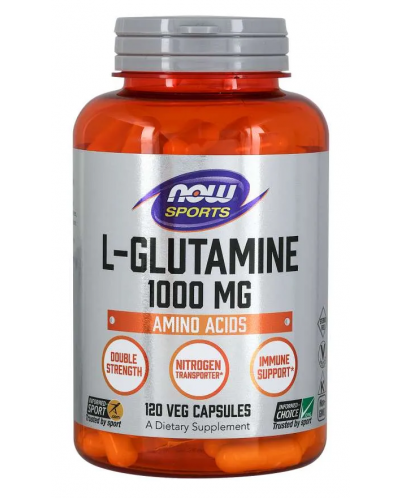 Sports L-Glutamine, 1000 mg, 120 капсули, Now - 1