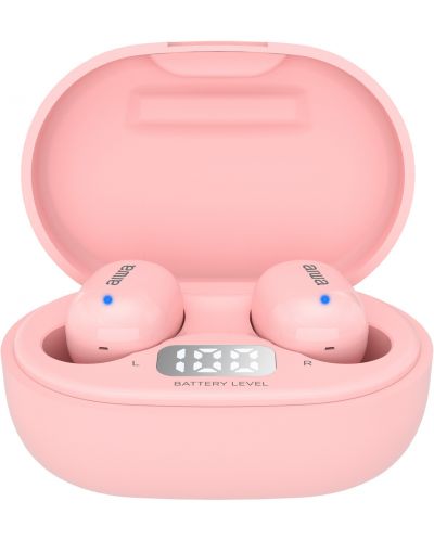 Спортни слушалки с микрофон Aiwa - EBTW-150PK, TWS, розови - 4