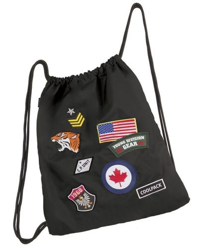 Спортен сак с връзки Cool Pack Sprint - Badges Black - 1