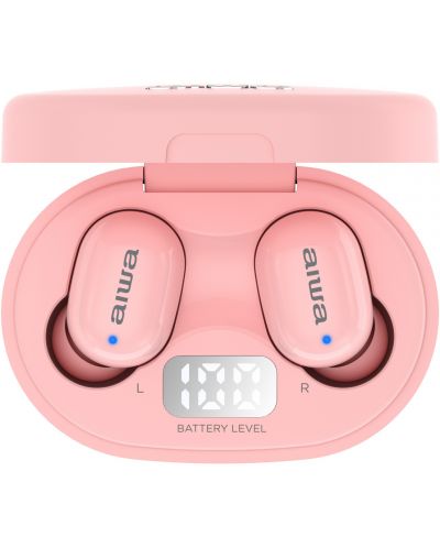 Спортни слушалки с микрофон Aiwa - EBTW-150PK, TWS, розови - 1