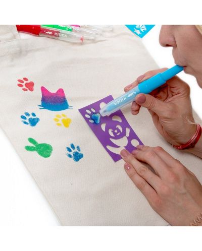 Спрей маркери за текстил Kidea Animals - 5 броя - 4