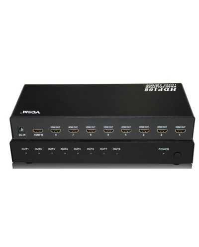 Сплитер VCom - DD418A, HDMI/Multiplier 1x8, черен - 1