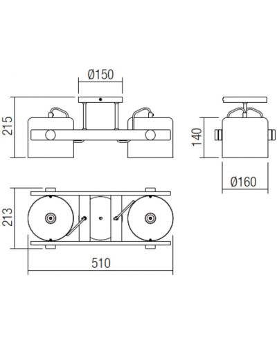 Спот Smarter - Pooh 01-2400, IP20, E27, 2 x 42 W, черен мат и бук - 2