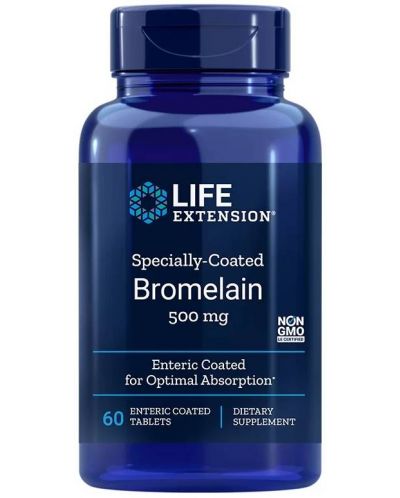 Specially Coated Bromelain, 500 mg, 60 таблетки, Life Extension - 1