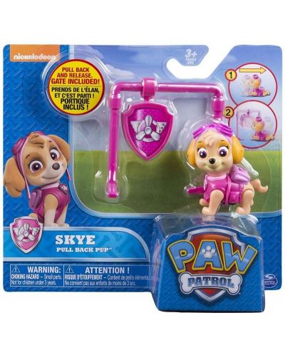 Детска играчка Spin Master Paw Patrol - Pull Back Pup, Скай - 1