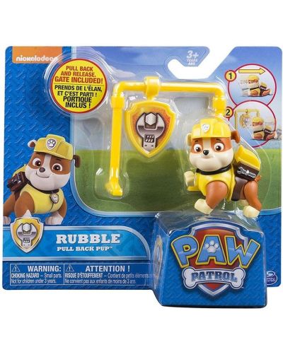 Детска играчка Spin Master Paw Patrol - Pull Back Pup, Ръбъл - 1