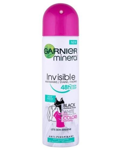 Garnier Спрей дезодорант Invisible Black, White & Colors Fresh, 150 ml - 1