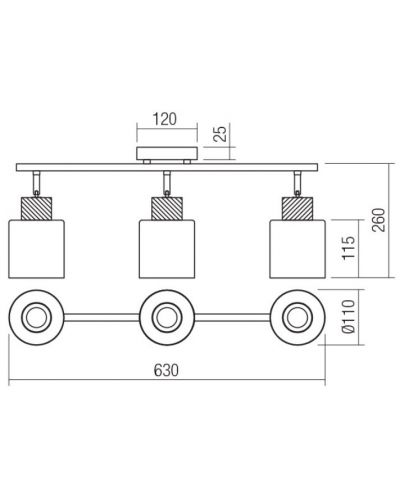 Спот Smarter - Hansen 04-529, IP20, 240V, Е27, 3x42W, черен мат - 2