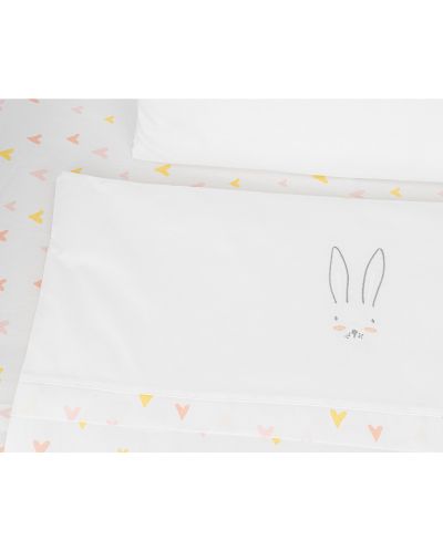 Спален комплект за мини кошара KikkaBoo - Rabbits in Love, 5 части - 2