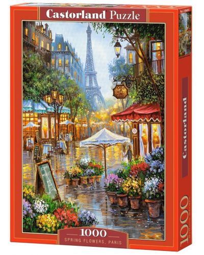 Пъзел Castorland от 1000 части - Пролетни цветя в Париж - 1