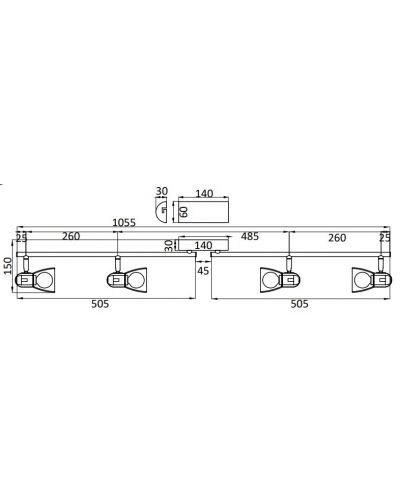 Спот Omnia - Dacar, IP20, Е14, 4 x 40W, антично кафяво - 3