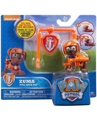Детска играчка Spin Master Paw Patrol - Pull Back Pup, Зума - 1