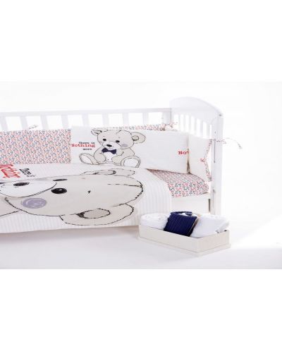 Спален комплект от 6 части за бебешко креватче KikkaBoo Teddy Bear - 70 x 140 cm