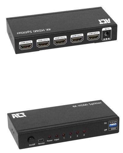 Сплитер ACT - AC7831, HDMI/4xHDMI, черен - 2
