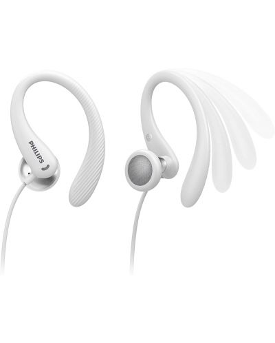 Спортни слушалки с микрофон Philips - TAA1105WT, бели - 3