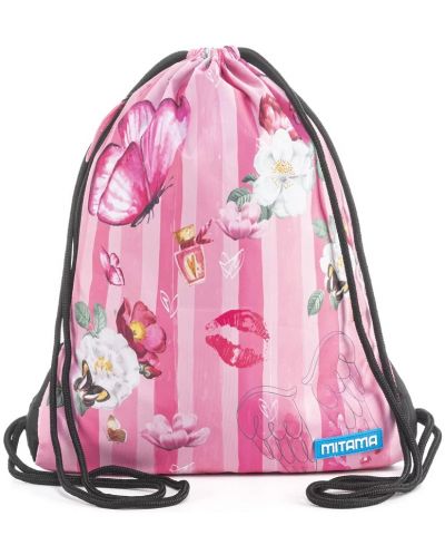 Спортна торба Mitama - Pink Flowers, с подарък ключодържател - 1