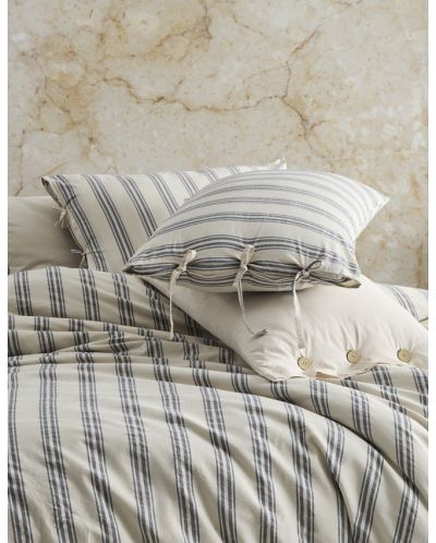 Спален комплект Via Bianco - Washed linen, сини райета - 2