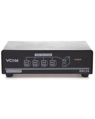 Сплитер VCom - DD134, VGA/4xVGA, черен - 2