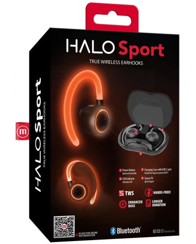 Спортни слушалки Maxell - Halo Sport, TWS, черни - 4