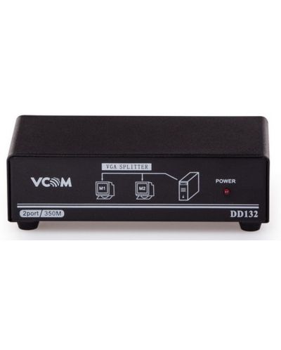 Сплитер VCom - DD132, VGA/2xVGA, черен - 2