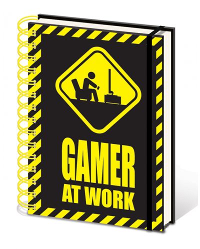 Тефтер Pyramid Humor: Adult - Gamer At Work, формат A5 - 1
