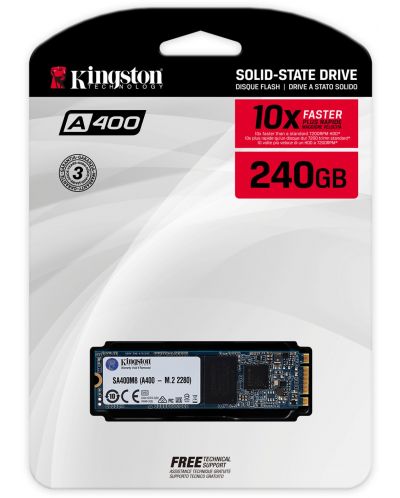 SSD памет Kingston A400, 240GB, SATA III