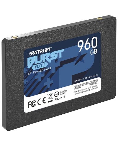 SSD памет Patriot - Burst Elite, 960GB, 2.5'', SATA III - 2