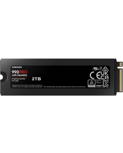 SSD памет Samsung - 990 PRO, 2TB, M.2, PCIe - 3
