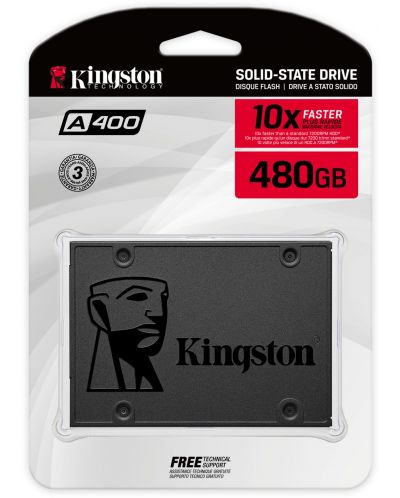 SSD памет Kingston - A400, 480GB, 2.5'', SATA III - 2