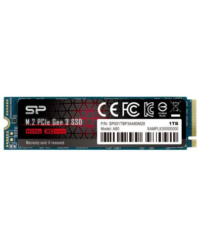 SSD памет Silicon Power - A80, 1TB, M.2, PCIe - 1
