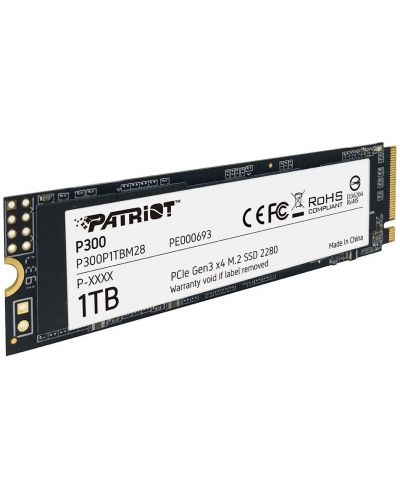 SSD памет Patriot - P300, 1TB, M.2, PCIe - 4