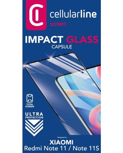 Стъклен протектор Cellularline - Impact Glass, Redmi Note 11/11S - 2