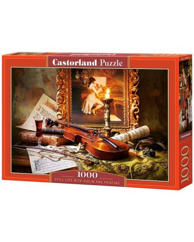 Пъзел Castorland от 1000 части - Натюрморт с картина и цигулка - 1