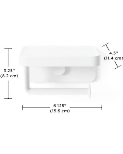 Стойка за тоалетна хартия и рафт Umbra - Flex Adhesive, бяла - 4