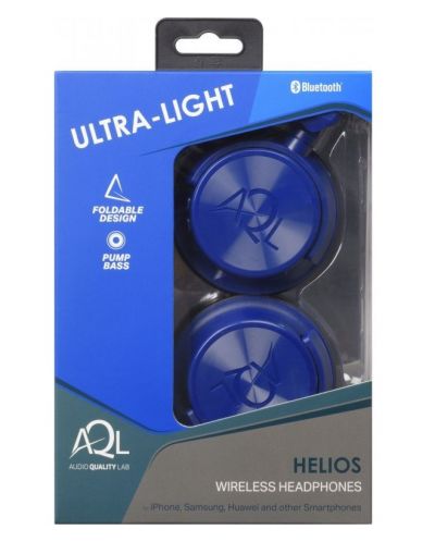 Безжични слушалки с микрофон AQL - Helios, сини - 5