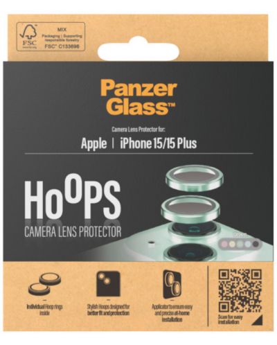 Стъклен протектор за камера PanzerGlass - Hoops, iPhone 15/15 Plus, зелен - 4