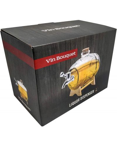 Стъклен диспенсър за алкохол тип буре Vin Bouquet - 1 l - 5