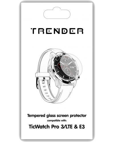 Стъклен протектор Trender - TicWatch PRO 3/E3/Ultra, 46 mm - 1