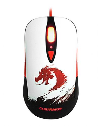 Гейминг мишка SteelSeries - Sensei RAW Guild Wars 2, лазерна, бяла