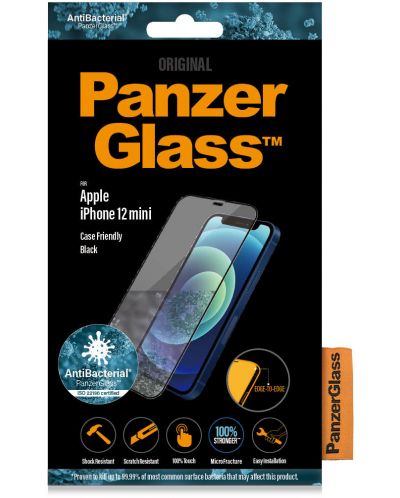 Стъклен протектор PanzerGlass - AntiBact CaseFriend, iPhone 12 mini - 2