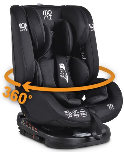 Столче за кола Moni - Serengeti, 0-36 kg, с Isofix, черно - 2