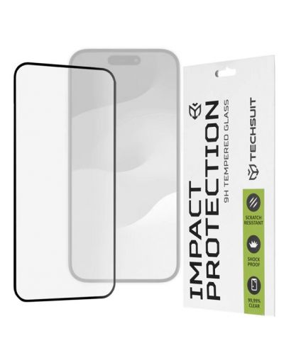 Стъклен протектор Techsuit - 111D, iPhone 15 Pro, черен - 1