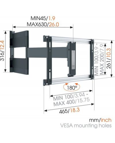 Стойка  Vogel's THIN 546 EXTRA  THIN FULL-MOTION TV WALL MOUNT FOR OLED TVs -40"-65"- до 30 кг - 3