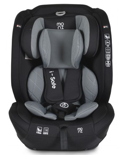 Стол за кола Moni - i-Safe, i-Size, IsoFix, 76-150 cm, сив + подарък играчка - 2