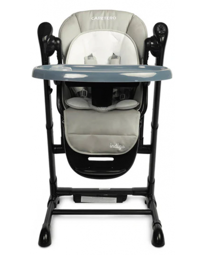 Столче за хранене и люлка 2 в 1 Caretero - Indigo Black, сиво - 5